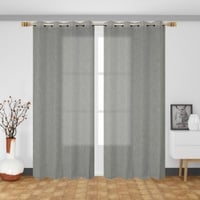 Solid Pack of 2 Pieces Sheer Window Curtain