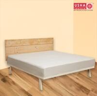 USHA SHRIRAM Queen Size Elastic Strap Terry Cotton Waterproof Mattress Cover White