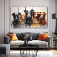 The Castle Decor Dog Wall Art Set of 5 Design 1 27x48 Inch