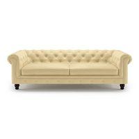 Winchester 3 Seater Half Leather Sofa in Cream Colour