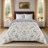 White Floral 300 GSM Cotton Double Bed Size Comforter from Threads