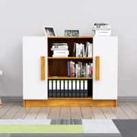 Hexa Engineered Wood Bookshelf in Giant Wood and Frosty White Colour