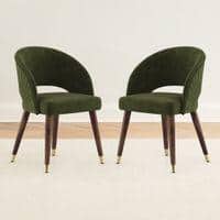 Celia Accent Dining Chair in Deep Olive Velvet Colour