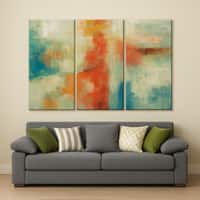 Truss Red Beige Pieces Coral Reef Canvas Wall Prints Canvas Wall Prints Set of 3 Multicolor Matte