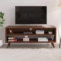 Leo Engineering Wood Floor Standing Tv Entertainment Unit In Brown Maple Finish