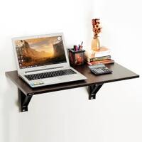 BLUEWUD Hemming Engineered Wood Wall Mount Multipurpose Foldable Study Laptop Table for Home or Office, WFH Desk for Books and D�cor Display for Adults Kids Students (Wenge)