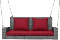 Carry Bird Wicker Patio Furniture Outdoor Balcony Swings In Grey And Maroon Colour