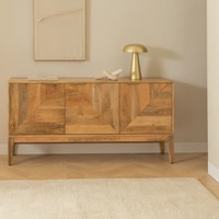 Denera Solid wood Mango Sideboard with 4 Door in Natural Finish