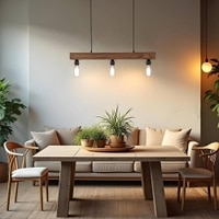 Tavern Brown Solid Wood Cluster Hanging Light