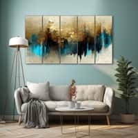 The Castle Decor Abstract Art Wall Painting Wooden Framed Digital Painting 27x48 Inch (Style 14)