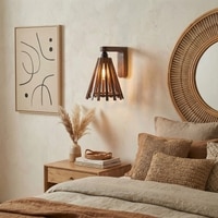 Funnel Brown Solid Wood Wall Lights