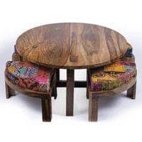 Nashville Coffee Table Set - Multicolour Patch Kantha