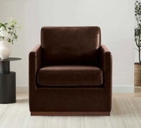 Bobby PU Leather Lounge Chair in Dark Brown