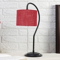 Maroon Jute Curvy table lamp with Iron Base (SP11)