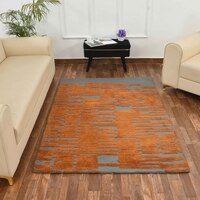 Multicolor Abstract Machine Made Polyester 6 X 9 Feet Carpet