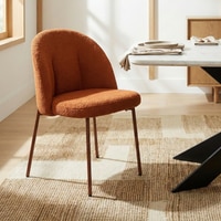 Cotton Fabric Dining Chair in Orange Colour