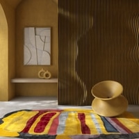 Jaipur Rugs Soft Abstract Wool Viscose Tufted Rug Yellow 5x9 ft