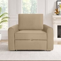 Clevam  Pull Out Sofa cum Bed  in Beige Colour