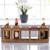 Wembley Sheesham Wood Wine Rack for 5 Bottles in Teak Finish