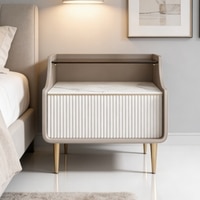 Marbella Wood Side Table in Grey Colour