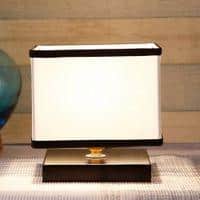 Anders Multicolour Fabric Shade Table Lamp with Black Iron Base