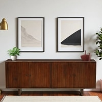 Veltrix Solid Wood  Side Board In Tobacco Colour