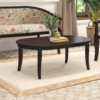 Florence Oval Solid Wood Coffee Table In Mahogany Finish