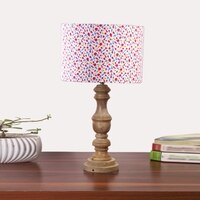 Devansh Multicolor Cotton Table Lamp With  Wood Natural Base (7X17.5 Inches)-16