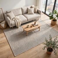 Te x tured Contemporary Woven Rug Grey Beige Area Rug Size 64 x 86 in