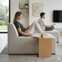 Scandinavian Traverse One Seater Sofa Matte Black Finish