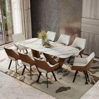 Paloma 8 Seater Pluto Spanish Ceramic Dining Table With Casey Dining Chairs