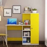 Marvel Study Table In Frosty White And Yellow