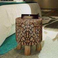 Round Shape Wooden Stool (Red Sal Wood)