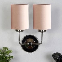 Peyton Dual Beige Jute Wall Mounted Lamp Steel Base