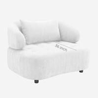 Henry Boucle 1 Seater Sofa in White  Color