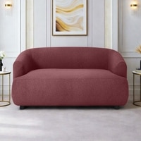 Morgen Boucle Fabric 2 Seater Sofa In Pink