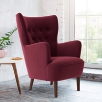 Ludwi Accent chair Velvet in Maroon Color