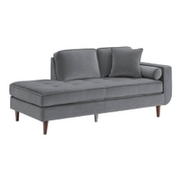 Mydril Velvet Chaise Launger in Grey Colour