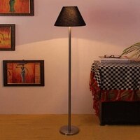 Deance Black Cotton Shade Floor Lamp
