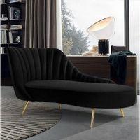 Tiberius Velvet Chaise Launger in Cream Colour