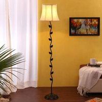 Ansley Black Cotton Shade Floor Lamp