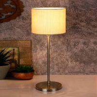 Riggs Off White Fabric Shade Table Lamp with Steel Steel Base