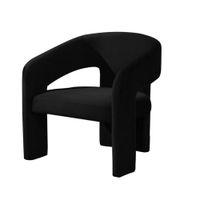 Ashley Velvet Accent Chair in Black Colour