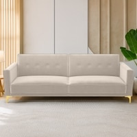 Calisa 3 Seater Pull Out Sofa cum Bed  in Cream Colour