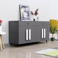 Hexa Red Multipurpose Storage Cabinet With 2 Drawer 4 Door in Slate Grey Colour