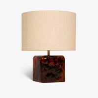 Ember Handicrafted Table Lamp in Splattered glass and Natural Colour