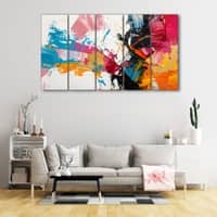 The Castle Decor Abstract Art Wall Painting Wooden Framed 27x48 Inch (Style 1)