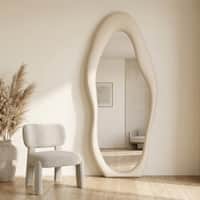 The Artment Beige Fluid Reflection Unbreakable Floor Mirror For Home (160 X 60 CM)