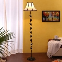 Brynn Black Cotton Shade Floor Lamp