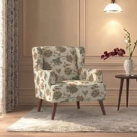 Brando Fabric Arm Chair in Rustic Palmette Floral Colour